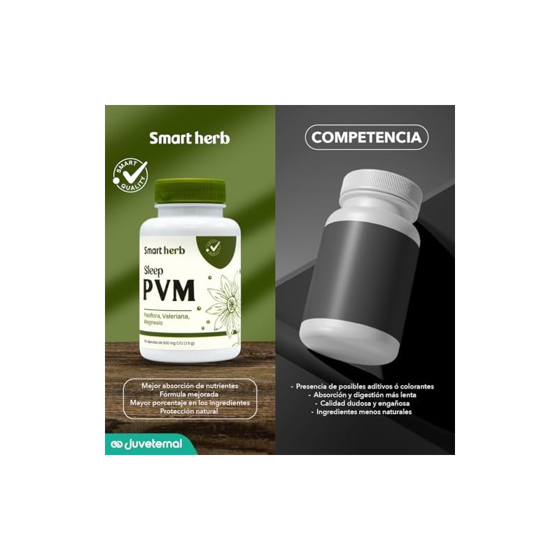 Smart Herb Paquete Sleep PVM, Suplemento Alimenticio, 2 Piezas (30