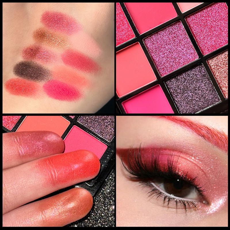 Mini 9 Cool Shade Eyeshadow Palette Black Smokey Matte Glitter
