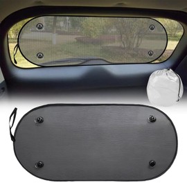 RHQFDM Heckscheibe Sonnenschutz Kit,Mesh Sonnenschutz für Heckscheibe,Hund&kindersicherer Autosonnenschutz,im Auto Hinten,Durchlüftet und Atmungsaktiv mit UV-Schutz(100 * 50 Schwarz)