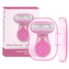 Mini Razors for Women On The Go, Extra Smooth 5-Blade Shaving Razors for Women, Includes 1 Women's Mini Razor and 1 Travel Case, Pink, Travel Essentials for Women