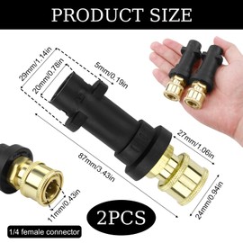 High Pressure Washer Gun Adapter for Karcher K2 K3 K4 K5 K6 K7 – 1/4'' Quick Connect Female Fitting, Karcher Quick Release Adapter Compatible with Karcher Pressure Washer Models, Durable Build