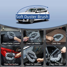Fitosy Car Interior Duster Soft Dash Vent Dusting Slime Putty Detailing Brushes