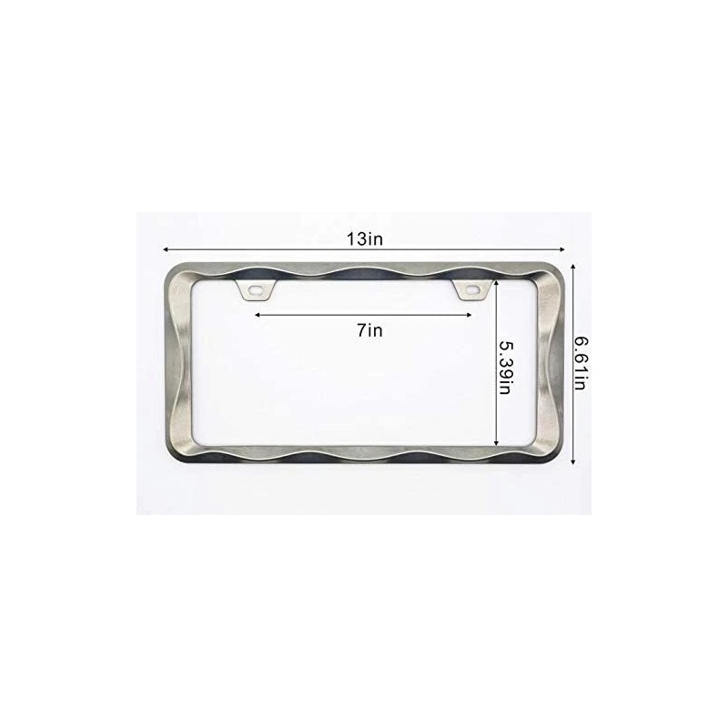 Creathome 3D Curly Wave Pattern Chrome License Plate Frame from