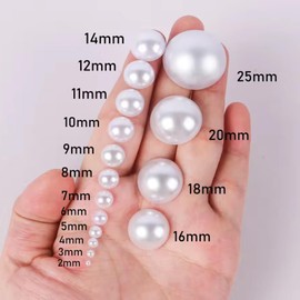 Sukiiy 500PCS 10mm Flatback Pearls for Crafting White, White Half Pearls for Crafts Project, Flatback Half Round Pearls for Crocs Tumblers Shoes Cups Wedding Decorations