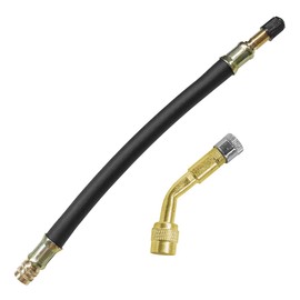 ZIMISI 2PCS Tire Valve Extensions, 135 Degree Brass Tire Valve Extension Adaptor with 8.26'' Flexible Rubber Tire Valve Stem Extension, Schrader Tire Valve Stem Tool for RV, Car, Bike (135 Degree)