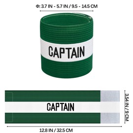 VerteLife Captains Armband，Unisex Captain Armbands Adjustable Velcro Football Captain's Armband Adult & Junior Sport Arm Band for Hockey Rugby Multiplayer Ball Games - Green