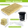72 Pcs 1.2-Inch Rockwool Cubes with Net Cups and Self-Watering