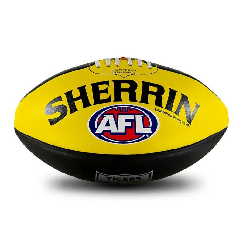 Sherrin Richmond Tigers AFL Club Leather Football, Size 5