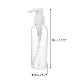 PATIKIL 150mL Airless Pump Bottle, 3 Pack Portable Refillable Dispensing Containers for Travel Lotion, Clear