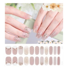 Winning Smile Fully Cured Gel Nail Stricker, UV Free Nail Polish Strips, Salon Class, Long Lasting, Easy Apply & Remove, Includes 22 Strips,1 Prep Pad,1 Nail File & 1 Wooden Stick (Nude Brown)