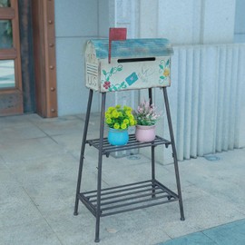 Mailboxes for Outside with Stand,Metal Mailbox and Stand Combination