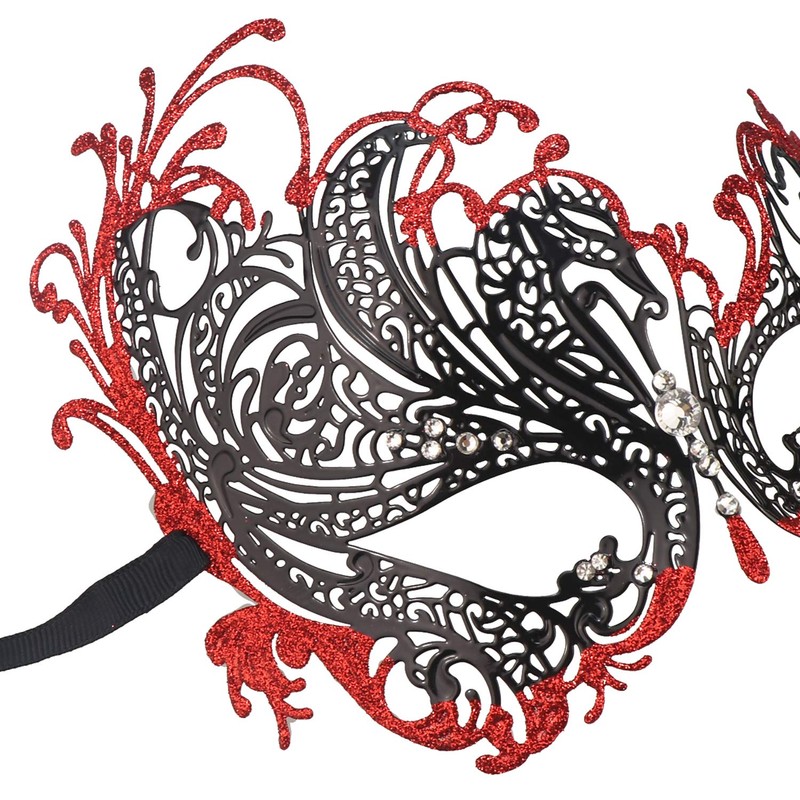 Coddsmz Masquerade Mask Metal Venetian Party Mask with Rhinestones, M,