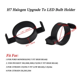 Unbranded 2x H7 LED Headlight Bulb Adapter Holders Socket Base Retainer Clip for Ford DS