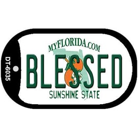 Smart Blonde Blessed Florida Novelty Metal Dog Tag Necklace DT-6035