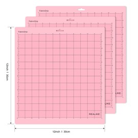 REALIKE 12x12 FabricGrip Cutting Mat for Cricut Maker 3/Maker/Explore 3/Air 2/Air/One(3 Mats), Fabric Adhesive Sticky Cut Mats Replacement Accessories for Cricut