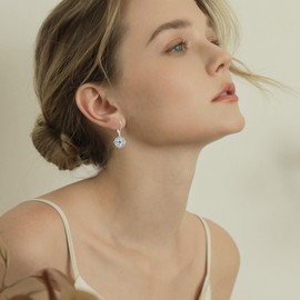 Celtic Knot Earrings 925 Sterling Silver Abalone Shell Celtic Drop Earrings for Women Witch Knot Hanging Earrings Protection Jewellery Gift for Women Girls, Sterling Silver, Synthetic Zircon