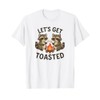 Let's Get Toasted Raccoon Camping Campfire Marshmallow Pun T-Shirt