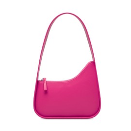 Shoulder Bags for Women, Underarm Bag, Vegan Leather Trendy Handbag Clutch Purse and Zipper Closure Tote Shoulder Purse (Fushia)