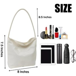 MIUPOO Faux Leather Black Small Shoulder Bag, Stylish Tote Bag Hobo Handbags for Women,Underarm Purse with Magnetic Snap Simple Design Thick Sturdy,Black.