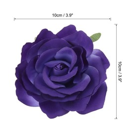 MECCANIXITY 5 Pcs Rose Flower Hair Clips 4 Inch Flower Hair Pins Flower Brooch for Women Hair Accessories Purple