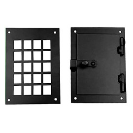 Hinged Decorative Door Speakeasy Grille, Door Viewer, Black