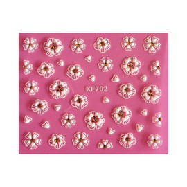 Generic Lace Flower Nail Sticker Rhinestone Daisy Rose Crystal Xf702 Nail Wraps Art Stickers Manicure Supplies for Women for Home Nails Full Long Lasting Easy Apply and Remove