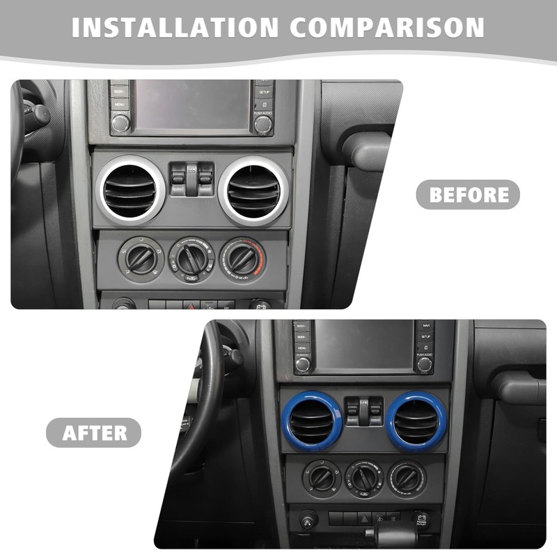 Jimen Compatible with Jeep Wrangler JK & Unlimited 2007-2010, 4PCS