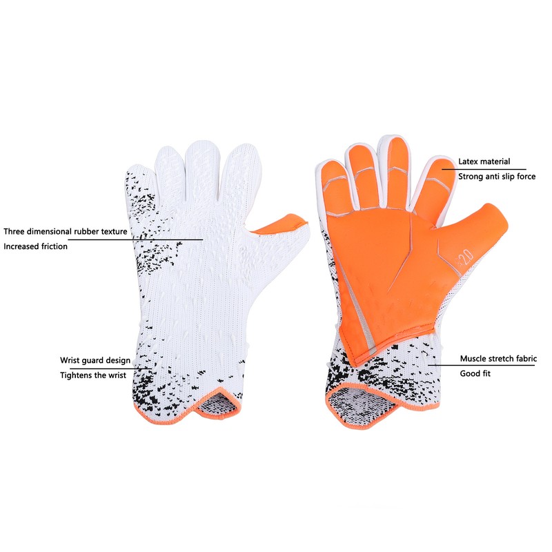 2pcs Soccer Gloves Nylon Polyurethane Fiber Latex Breathable Strong Grip