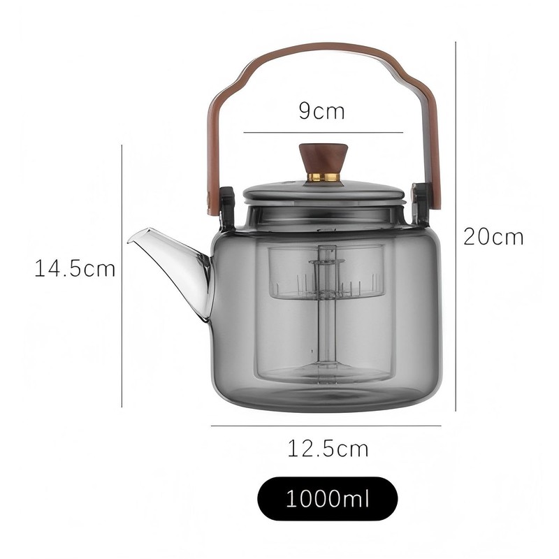 Tea Pot with Infuser for Loose Leaf Tea, Glass Teapot