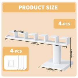 4PCS Hat Hooks for Wall, Wall-Mounted Hat Rack, Hat Racks for Baseball Caps, Hat Organizer Holder for Hats, Scarves, Bags