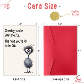 Funny 70th Birthday Card Gifts for Women Men, Happy 70th Birthday Decorations for Dad Mom, Cool Gifts for 70 Year Old Woman Man, 70th Greeting Card with Envelop