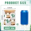 JarThenaAMCS 3Pcs Highland Cow Glass Storage Jars with Airtight Lid