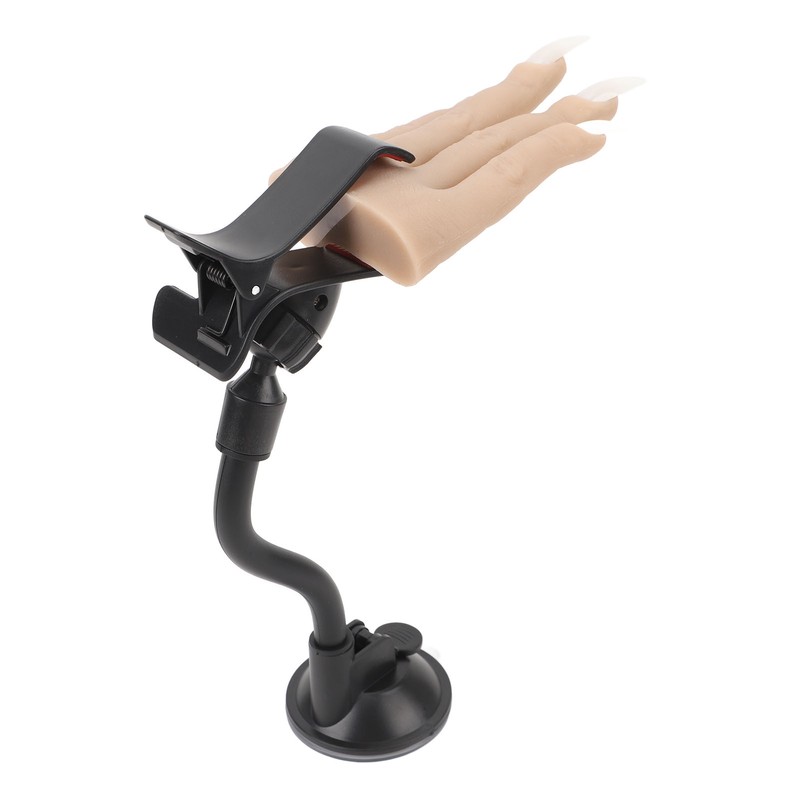 Nail Practice Hand Soft Silicone Mannequin Hand with Adjustable Clamp