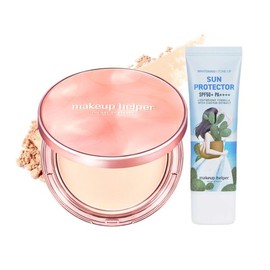 Makeup Helper 메이크업헬퍼 아트 팩트 로즈라떼 25g 화이트닝 톤업 선 프로텍터 (SPF50+/PA++++) 세트 Makeup Helper Art Pact Rose Latte 25g Whitening Tone-Up Sun Protector (SPF50+/PA++++) Set