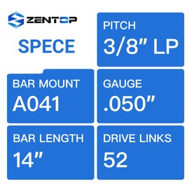 ZENTOP 18 Inch Chainsaw Bar and Chain Combo, .063'' Gauge .325" Pitch 74DL Fits Stihl MS271 Farm Boss, MS291, MS311 and More- L74
