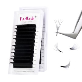 Easy Fan Lashes, Self-Fanning Eyelashes, Volume Eyelashes for Volume Technique, Curl Eyelash Extension, Mix Length Eyelash Extensions (0.07 mm-D-mix15-20)