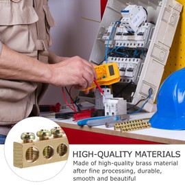 VILLCASE 10 Pcs 12 Holes Earthing Rod Distribution Cable Brass Screw Clamp