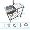 Stainless Steel Kitchen Sink with Faucet, Free Standing Utility Sink