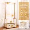 Vilaxing Kids Clothing Rack Bamboo with 2 Storage Baskets and