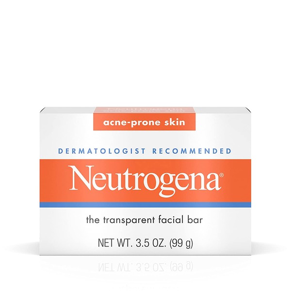 Neutrogena Facial Cleansing Bar Treatment for Acne-Prone Skin, Non-Medicated & Glycerin-Rich Hypoallergenic Formula with No Detergents or Dyes, 3.5 oz (Pack of 2)