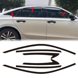 dewoshangmao Window Trim Chrome Delete Blackout Overlay Kit Pre-Cut Vinyl Compatible for Honda Civic 11th Gen 2021-2023, dewo5447