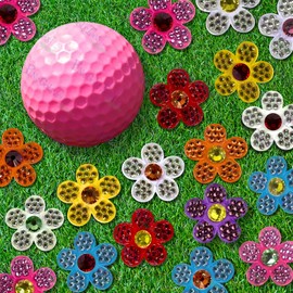 Bonjoc Premium Crystal Golf Ball Marker with Magnetic Hat Clip Flower (Ivory - White/Green) | Perfect Golf Accessories, Golf Gift, and Golf Giveaway for Men Women with add-ons Available!