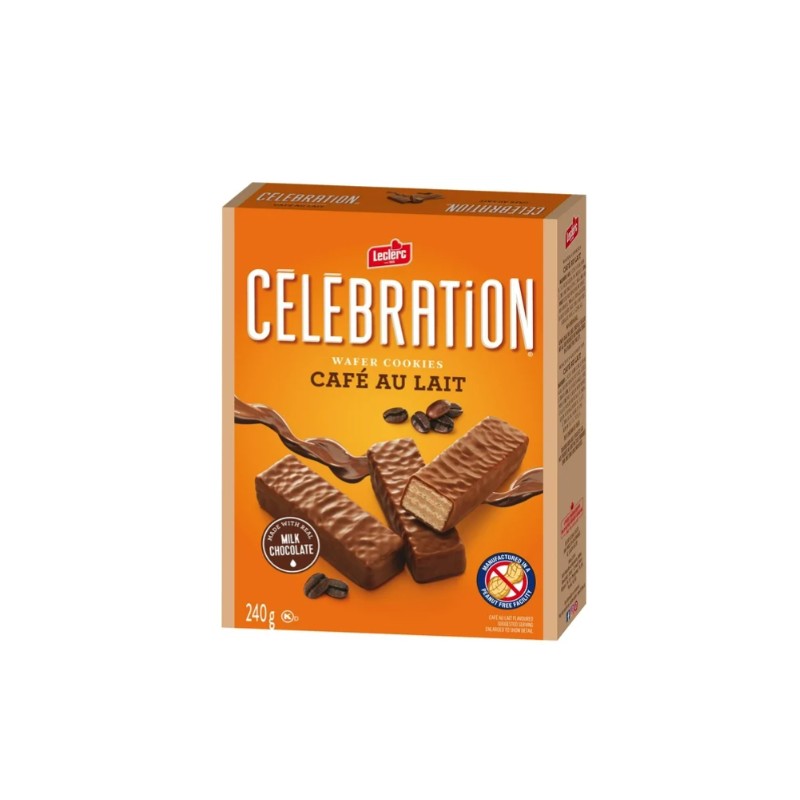 Celebration Leclerc Cafe au Lait Wafer Cookies, 240g