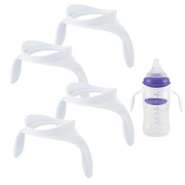 Baby Bottle Handles Compatible for Lansinoh Bottles, Feeding Bottles Holder Accessories, White, Pack of 4