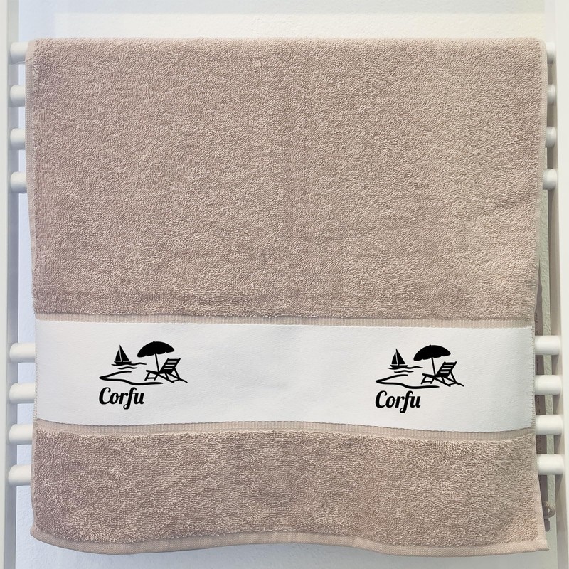 Huuraa Trockenhandtuch Corfu Griechenland Geschenk 50x100cm Sand Baumwolle Corfu Mitbringsel