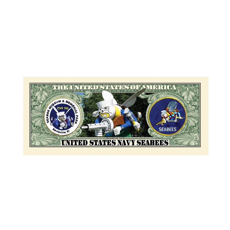 American Art Classics Seabee Million Dollar Bill in Currency Holder