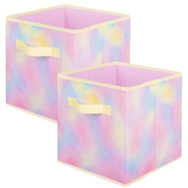 powerking Storage Bins, Foldable Fabric Storage Cubes And Cloth Storage Organizer Drawer For Closet And Toys Storage, 2 Pack (Chromatic Tie Dye)