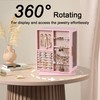 Frebeauty 360° Rotating Jewelry Box,PU Leather Jewelry Organizer with 6