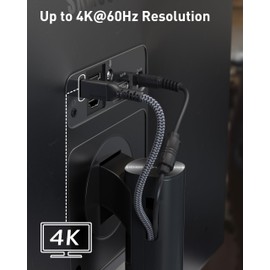 Maxonar 16.5FT Thunderbolt 4 Cable with 20Gbps Data Sync/100W Charging and 4K@60Hz for Thunderbolt 4/3, USB4, and USB C Devices