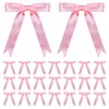 24 Pcs Pink Twist Tie Bows Satin Ribbon Twist Tie